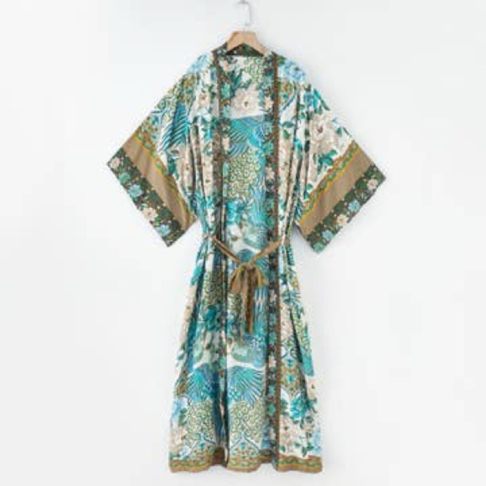 Floral Kimono Dress with Belt